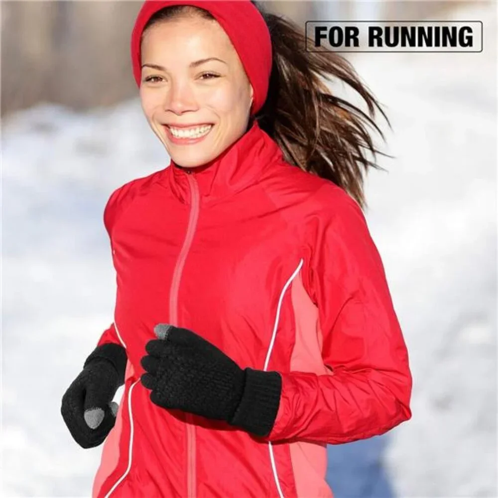 Womens Winter Touchscreen Gloves Warm Fleece Lined Knit Elastic Cuff Texting Pai